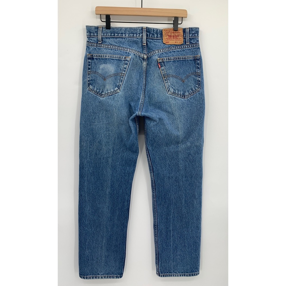 Vintage Levis 505 Jeans Mens 36x32 Blue Straight Leg Fade 90s Denim Pants - Picture 3 of 11